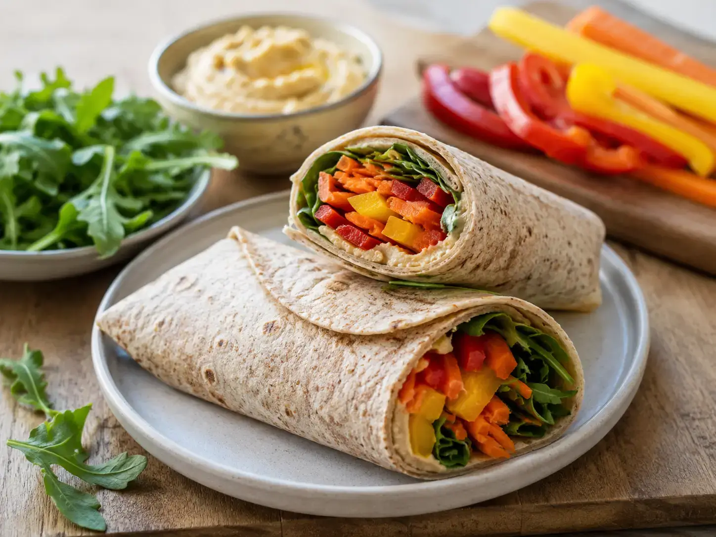 Vegetarisk wrap med hummus