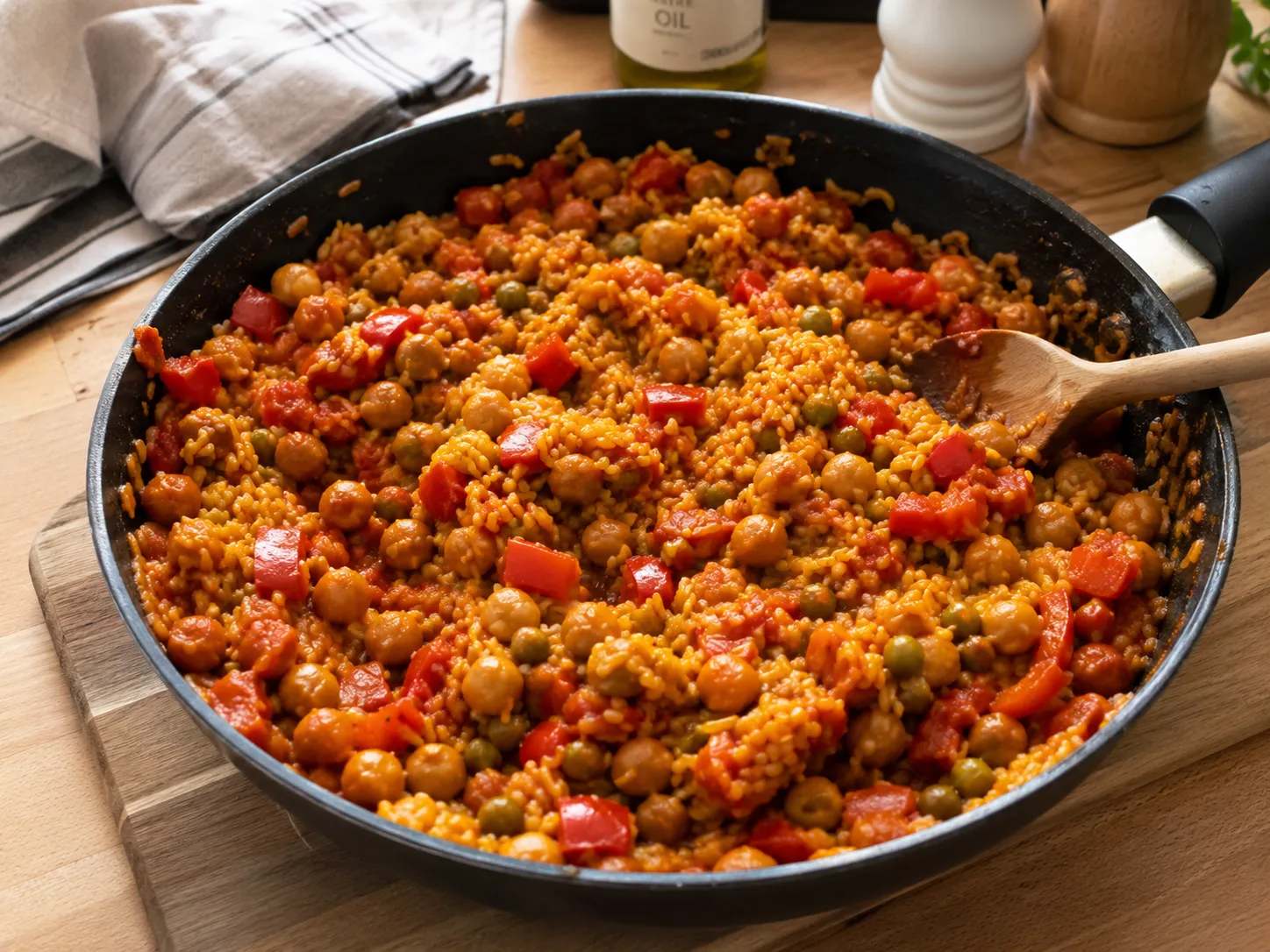 Vegetarisk paella med grønnsaker